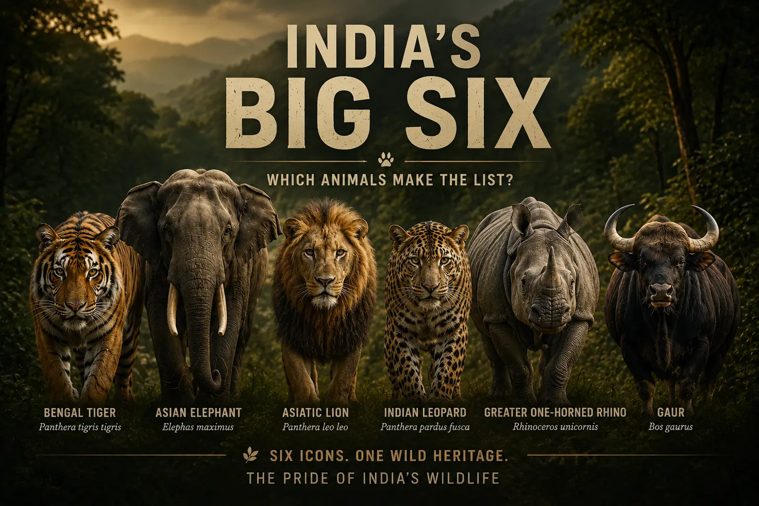 India Big Six Which Animals Make the List